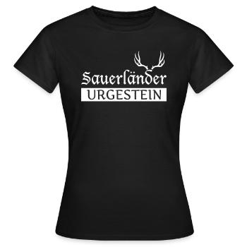 Sauerland Sauerländer Urgestein - Frauen T-Shirt - Schwarz - Vorne - AI Model Female 172 dark (172cm)