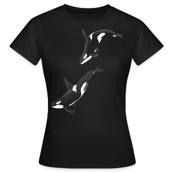 Killer Whales - Women's T-Shirt - black - Front - AI Model Female 172 dark (172cm)