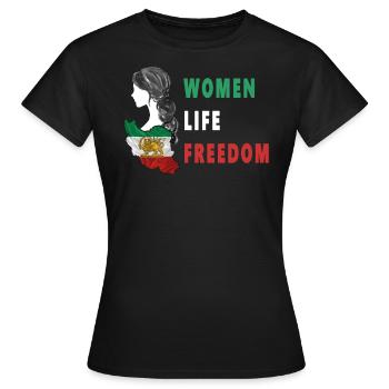 Femmes Vie Liberté Frauen Libre Iran Perse - T-shirt Femme - noir - Devant - AI Model Female 172 dark (172cm)