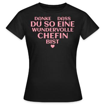 Beste Chefin Dankeschön - Frauen T-Shirt - Schwarz - Vorne - AI Model Female 172 dark (172cm)