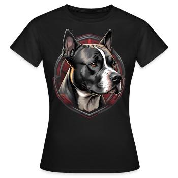 Tête de Staffordshire américain - T-shirt Femme - noir - Devant - AI Model Female 172 dark (172cm)