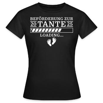 Beförderung zur Tante 2025 Loading - Frauen T-Shirt - Schwarz - Vorne - AI Model Female 172 dark (172cm)