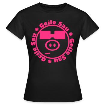Geile Sau - Frauen T-Shirt - Schwarz - Vorne - AI Model Female 172 dark (172cm)