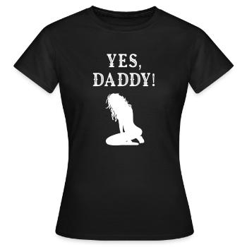 DDLG cadeau OUI DADDY Dom Little Girl fétiche - T-shirt Femme - noir - Devant - AI Model Female 172 dark (172cm)