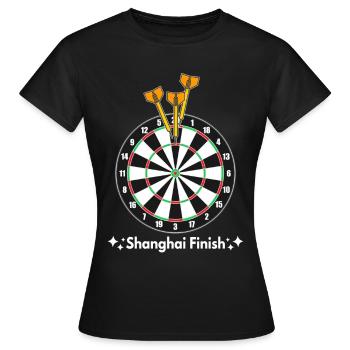 Shanghai Finish Darts Dartboard - T-shirt Femme - noir - Devant - AI Model Female 172 dark (172cm)
