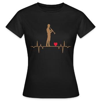 Oboist Oboistin Oboenspieler Oboenspielerin Oboe - Frauen T-Shirt - Schwarz - Vorne - AI Model Female 172 dark (172cm)