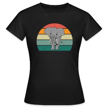 Eléphant Pachyderme Proboscis Afrique Trompettes Éléphant - T-shirt Femme - noir - Devant - AI Model Female 172 dark (172cm)