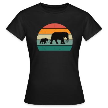 Eléphant Pachyderme Proboscis Afrique Trompettes Éléphant - T-shirt Femme - noir - Devant - AI Model Female 172 dark (172cm)