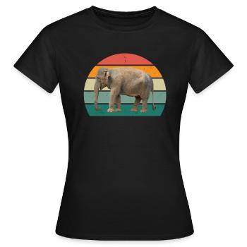 Eléphant Pachyderme Proboscis Afrique Trompettes Éléphant - T-shirt Femme - noir - Devant - AI Model Female 172 dark (172cm)