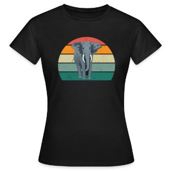 Eléphant Pachyderme Proboscis Afrique Trompettes Éléphant - T-shirt Femme - noir - Devant - AI Model Female 172 dark (172cm)