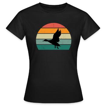 Enten Schwimmen Fliegen Watscheln Gummiente Ente - Frauen T-Shirt - Schwarz - Vorne - AI Model Female 172 dark (172cm)