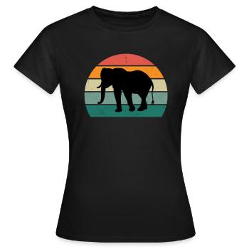 Eléphant Pachyderme Proboscis Afrique Trompettes Éléphant - T-shirt Femme - noir - Devant - AI Model Female 172 dark (172cm)