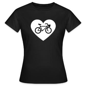 Fahrrad Fahrradfahren Fahrradfahrer Stadtrad Rad - Frauen T-Shirt - Schwarz - Vorne - AI Model Female 172 dark (172cm)