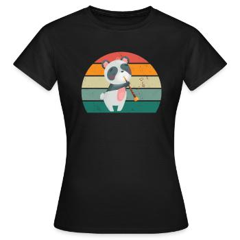 Flûte Flûte Flûte Flûtiste Joueur de Flûte Flûte Flûte - T-shirt Femme - noir - Devant - AI Model Female 172 dark (172cm)