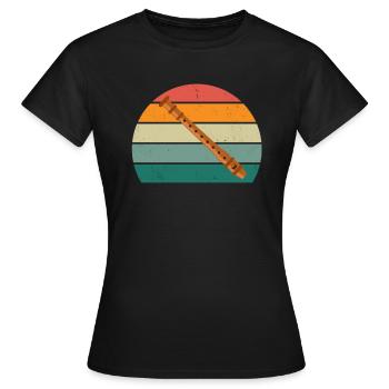 Flûte Flûte Flûte Flûtiste Joueur de Flûte Flûte Flûte - T-shirt Femme - noir - Devant - AI Model Female 172 dark (172cm)