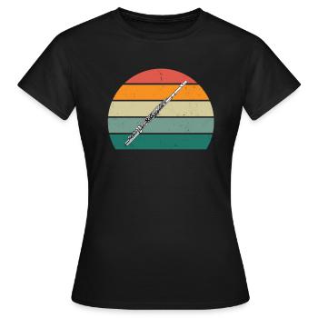 Flûte Flûte Flûte Flûtiste Joueur de Flûte Flûte Flûte - T-shirt Femme - noir - Devant - AI Model Female 172 dark (172cm)
