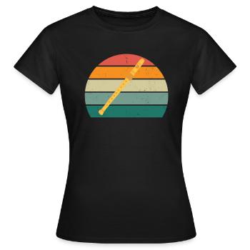 Flûte Flûte Flûte Flûtiste Joueur de Flûte Flûte Flûte - T-shirt Femme - noir - Devant - AI Model Female 172 dark (172cm)