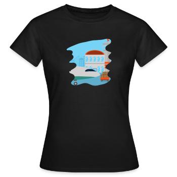 Flugzeuge Flieger Fliegen Pilot Pilotin Flughafen - Frauen T-Shirt - Schwarz - Vorne - AI Model Female 172 dark (172cm)