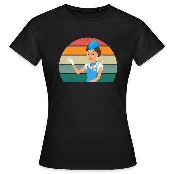 Flugzeuge Flieger Fliegen Pilot Pilotin Flughafen - Frauen T-Shirt - Schwarz - Vorne - AI Model Female 172 dark (172cm)