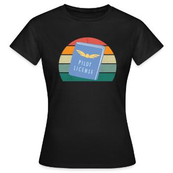 Flugzeuge Flieger Fliegen Pilot Pilotin Flughafen - Frauen T-Shirt - Schwarz - Vorne - AI Model Female 172 dark (172cm)