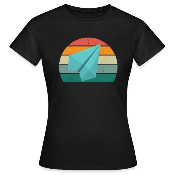 Flugzeuge Flieger Fliegen Pilot Pilotin Flughafen - Frauen T-Shirt - Schwarz - Vorne - AI Model Female 172 dark (172cm)