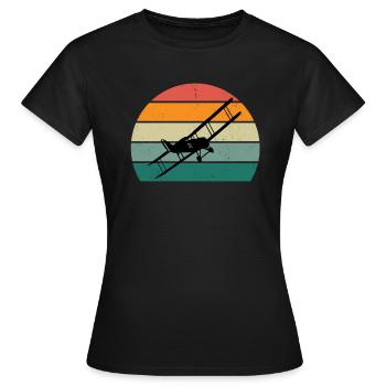 Flugzeuge Flieger Fliegen Pilot Pilotin Flughafen - Frauen T-Shirt - Schwarz - Vorne - AI Model Female 172 dark (172cm)