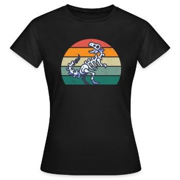 Fossiles Fossilisation Dinosaure préhistorique Fossile - T-shirt Femme - noir - Devant - AI Model Female 172 dark (172cm)