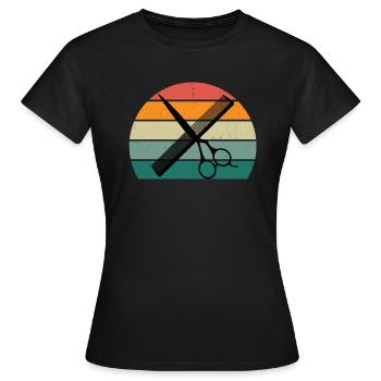 Haare schneiden Friseuse Frisörin Schere Fön Haar - Frauen T-Shirt - Schwarz - Vorne - AI Model Female 172 dark (172cm)