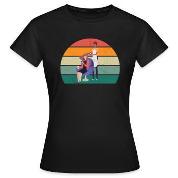 Haare schneiden Friseuse Frisörin Schere Fön Haar - Frauen T-Shirt - Schwarz - Vorne - AI Model Female 172 dark (172cm)