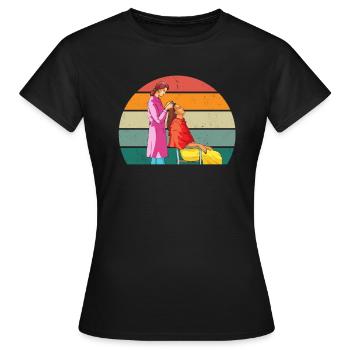 Haare schneiden Friseuse Frisörin Schere Fön Haar - Frauen T-Shirt - Schwarz - Vorne - AI Model Female 172 dark (172cm)