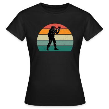Paintballer Paintballer Paintball Player Couleur - T-shirt Femme - noir - Devant - AI Model Female 172 dark (172cm)