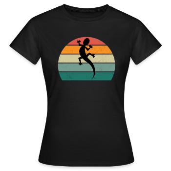 Lizard Lizards Alternating Warm Scale Reptiles - Women's T-Shirt - black - Front - AI Model Female 172 dark (172cm)