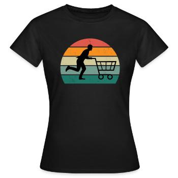 shopper shopperin einkaufen einkäufer, einkäuferin - Frauen T-Shirt - Schwarz - Vorne - AI Model Female 172 dark (172cm)