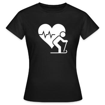 ski ski skier skier winter snow mountains - Women's T-Shirt - black - Front - AI Model Female 172 dark (172cm)