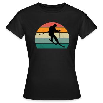 ski ski skier skier winter snow mountains - Women's T-Shirt - black - Front - AI Model Female 172 dark (172cm)