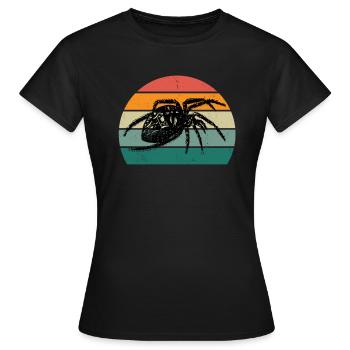 Spinnen Spinnennetz Netz arachnide Beine 8 Spinne - Frauen T-Shirt - Schwarz - Vorne - AI Model Female 172 dark (172cm)
