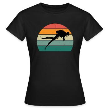 plongeur plongeur plongée plongée oxygène plongée - T-shirt Femme - noir - Devant - AI Model Female 172 dark (172cm)