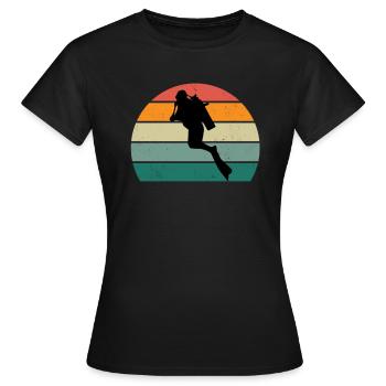 plongeur plongeur plongée plongée oxygène plongée - T-shirt Femme - noir - Devant - AI Model Female 172 dark (172cm)