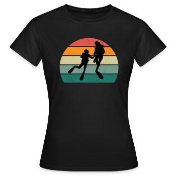 plongeur plongeur plongée plongée oxygène plongée - T-shirt Femme - noir - Devant - AI Model Female 172 dark (172cm)
