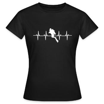 plongeur plongeur plongée plongée oxygène plongée - T-shirt Femme - noir - Devant - AI Model Female 172 dark (172cm)