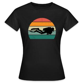 plongeur plongeur plongée plongée oxygène plongée - T-shirt Femme - noir - Devant - AI Model Female 172 dark (172cm)