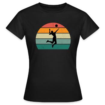 Volleyballerin Schmetterball Volley Volleyball - Frauen T-Shirt - Schwarz - Vorne - AI Model Female 172 dark (172cm)