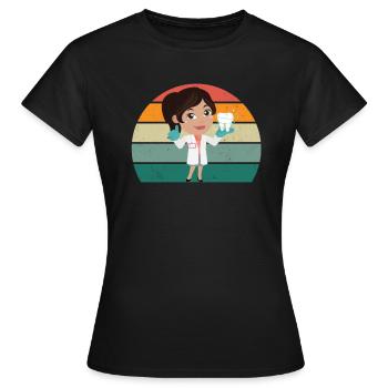 dentiste perceuse dentaire perceuse dentaire dentiste - T-shirt Femme - noir - Devant - AI Model Female 172 dark (172cm)
