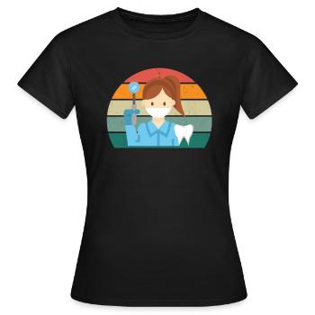 dentiste perceuse dentaire perceuse dentaire dentiste - T-shirt Femme - noir - Devant - AI Model Female 172 dark (172cm)
