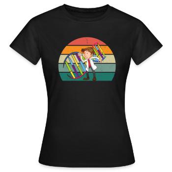 science scientist research knowledge - Women's T-Shirt - black - Front - AI Model Female 172 dark (172cm)