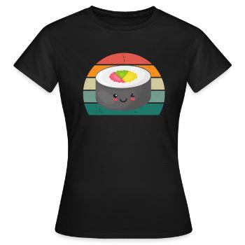 maki sushi essen roher fisch japan japanisch sushi - Frauen T-Shirt - Schwarz - Vorne - AI Model Female 172 dark (172cm)