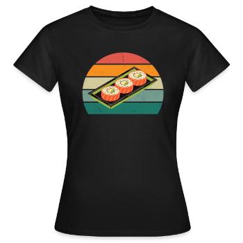 maki sushi essen roher fisch japan japanisch sushi - Frauen T-Shirt - Schwarz - Vorne - AI Model Female 172 dark (172cm)
