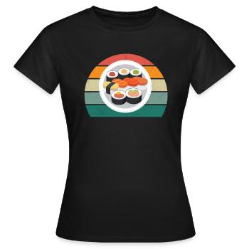 maki sushi essen roher fisch japan japanisch sushi - Frauen T-Shirt - Schwarz - Vorne - AI Model Female 172 dark (172cm)