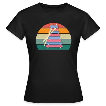 xylofon xylofon spieler musik spielerin xylofonist - Frauen T-Shirt - Schwarz - Vorne - AI Model Female 172 dark (172cm)