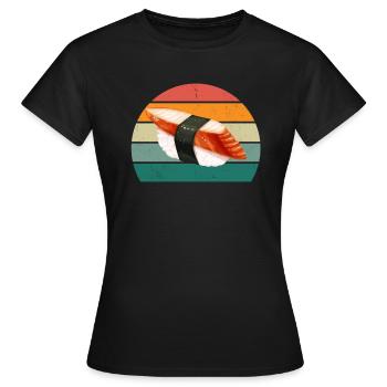 maki sushi essen roher fisch japan japanisch sushi - Frauen T-Shirt - Schwarz - Vorne - AI Model Female 172 dark (172cm)